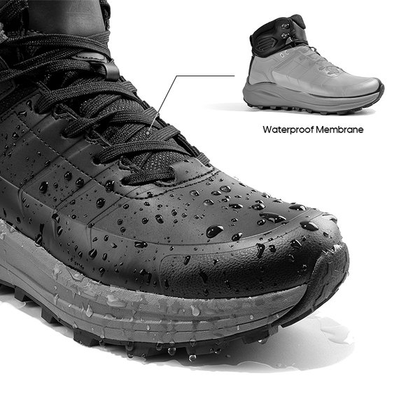 Men's Cap-Toe Waterproof Hiking Boots - BLACK - 4